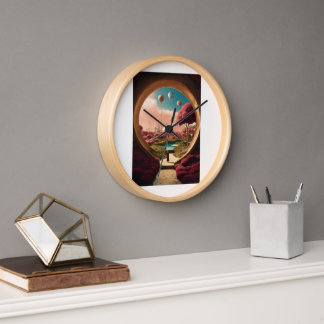 Wall Clock Round Printed Home Decor