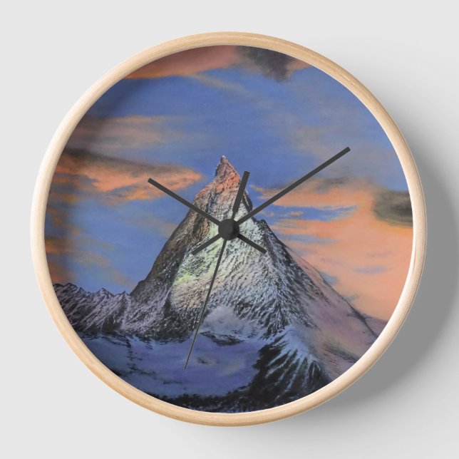 Wall Clock - "The Matterhorn At Sunset" (Front)
