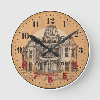 Wall Clock: Victorian Mansion Round Clock