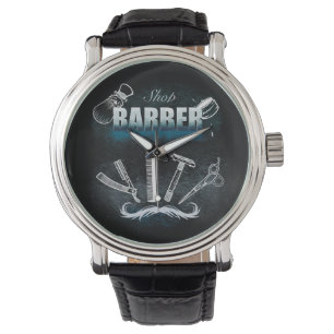 Wall Clock “ «Vintage Barberhop Tools" Watch