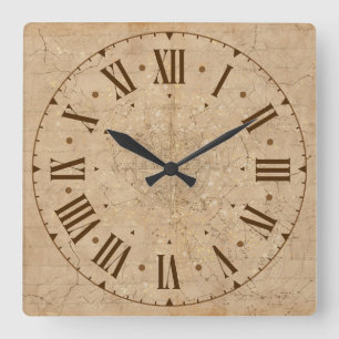 wall clock vintage style roman letters