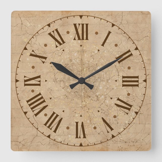 wall clock vintage style roman letters (Front)