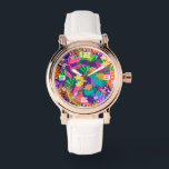 Wall Clock Watch<br><div class="desc">Colourful Exotic Floral Pattern-23148</div>