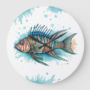 Wall Clock - Watercolor Series: Lionfish