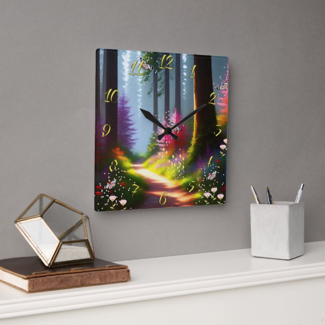 Wall Clock with A1 Forest & Flowers Design (Office)