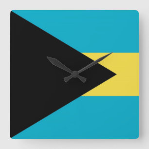 Wall Clock with Flag of Bahamas
