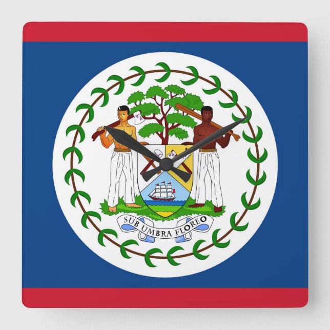 Wall Clock with Flag of Belise (Front)
