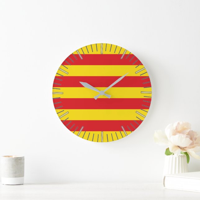 Wall Clock with Flag of Catalonia (Home)