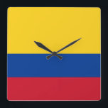 Wall Clock with Flag of Colombia<br><div class="desc">Add a distinctive flair to your home or office with our exquisite wall clock featuring the flag of Colombia! Crafted with meticulous attention to detail, this wall clock is not just a timepiece; it’s a celebration of Colombian heritage and culture. The vibrant design prominently displays the iconic Colombian flag, making...</div>