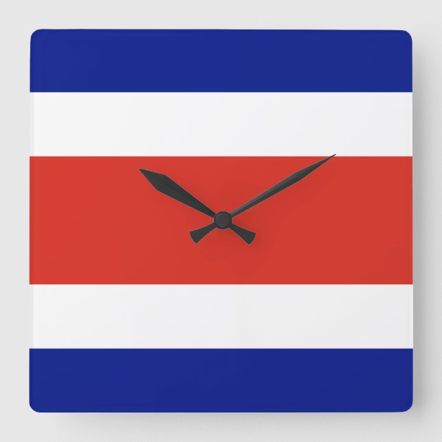 Wall Clock with Flag of Costa Rica (Front)