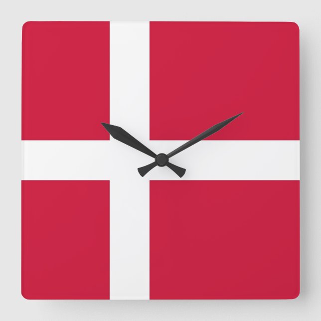 Wall Clock with Flag of Denmark (Front)