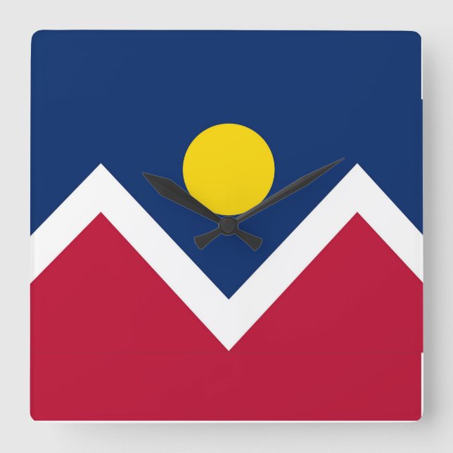 Wall Clock with Flag of Denver, Colorado (Front)