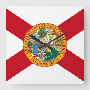 Wall Clock with Flag of Florida, USA