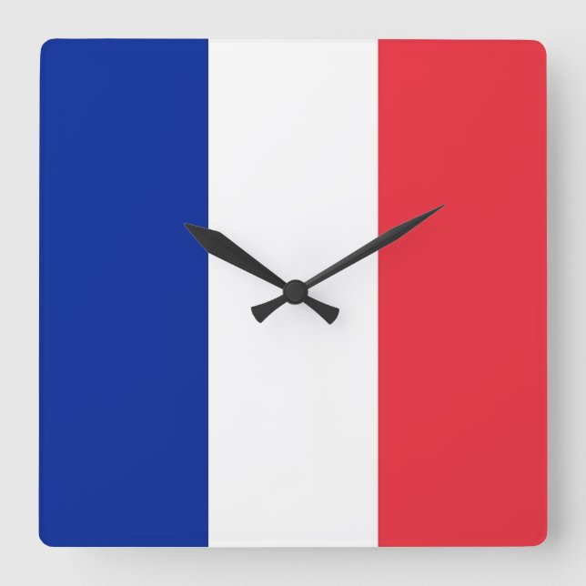 Wall Clock with Flag of France (Front)