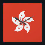 Wall Clock with Flag of Hong Kong, China<br><div class="desc">Enhance your space with our wall clock featuring the flag of Hong Kong! This wall clock is more than just a timepiece; it’s a celebration of Hong Kong’s vibrant culture and rich heritage. The design prominently displays the iconic Hong Kong flag, making this clock a unique and meaningful way to...</div>
