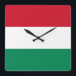 Wall Clock with Flag of Hungary<br><div class="desc">Keep time in style with our striking wall clock featuring the flag of Hungary! This wall clock is more than just a timepiece; it’s a celebration of Hungary’s rich cultural heritage and national pride. The vibrant design prominently showcases the Hungarian flag, making it a unique and meaningful way to bring...</div>