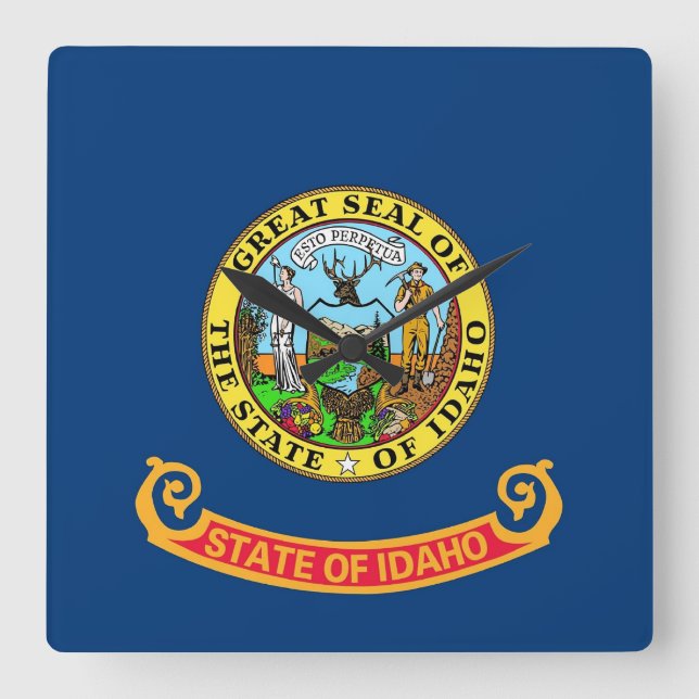 Wall Clock with Flag of Idaho, USA (Front)