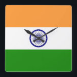 Wall Clock with Flag of India<br><div class="desc">Keep time with pride and elegance using this stunning wall clock adorned with the flag of India! Celebrate the rich heritage and cultural diversity of India with this exquisite wall clock, featuring the iconic tricolor flag: saffron, white, and green, with the Ashoka Chakra in navy blue at the centre. Meticulously...</div>