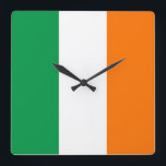 Wall Clock with Flag of Ireland<br><div class="desc">Add a touch of Irish charm to your home with this elegant wall clock featuring the flag of Ireland! Crafted with meticulous attention to detail, this wall clock is more than just a timepiece; it's a celebration of Irish heritage and cultural pride. The design proudly showcases the iconic flag of...</div>