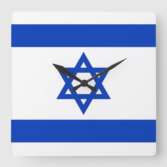 Wall Clock with Flag of Israel (Front)