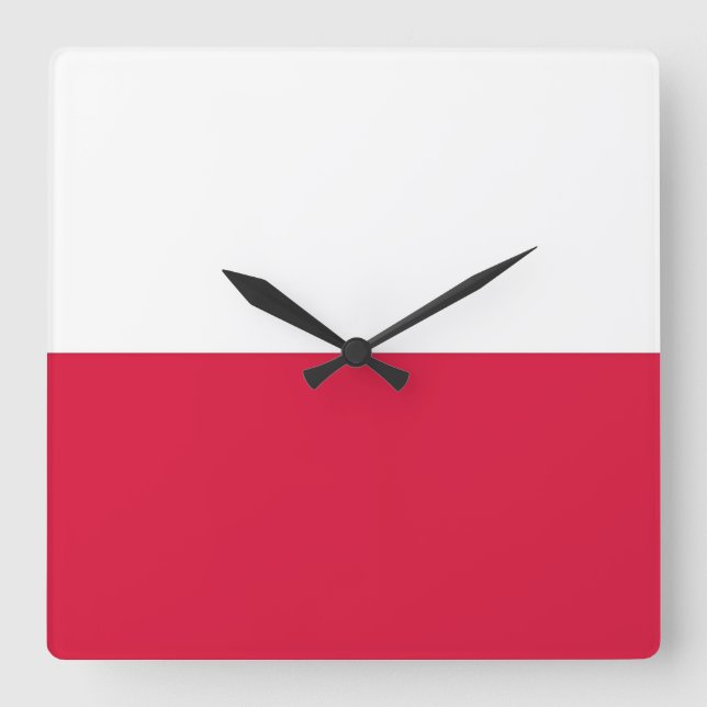 Wall Clock with Flag of Poland (Front)
