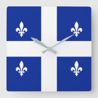 Wall Clock with Flag of Quebec, Canada