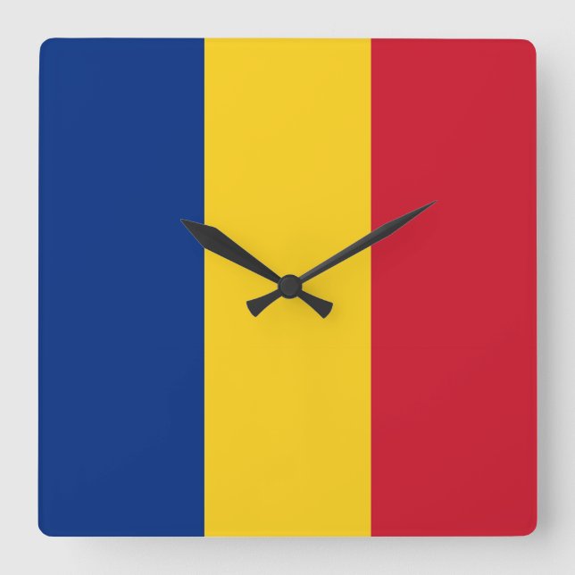 Wall Clock with Flag of Romania (Front)