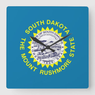 Wall Clock with Flag of South Dakota, USA