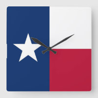 Wall Clock with Flag of Texas, USA