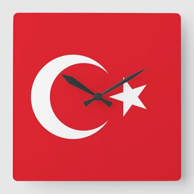 Wall Clock with Flag of Turkey (Front)