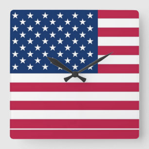 Wall Clock with Flag of USA