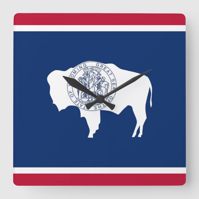 Wall Clock with Flag of Wyoming, USA (Front)