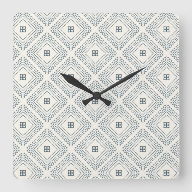 Wall Clock With Geometric Nesting Squares Design (Front)