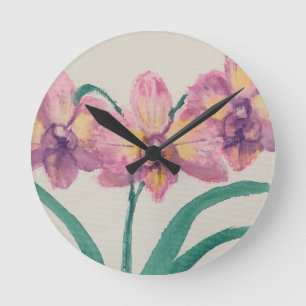 Wall Clock with Lovely Orchids from my Painting