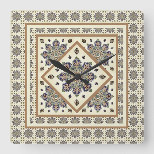  Wall Clock with medallion quilt look (Front)