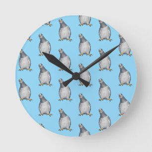 Wall clock with sweet dove pattern