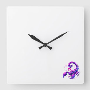 Wall Clock with zodiac scorpion symbol