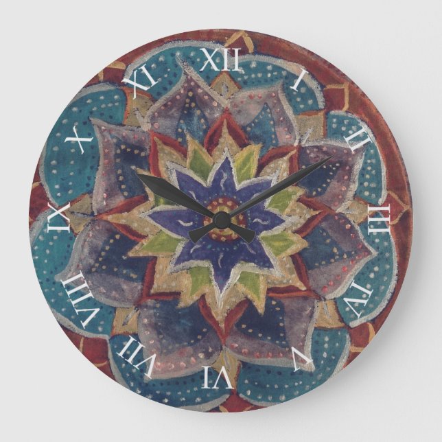 Wall Clock yoga Mandala (Front)