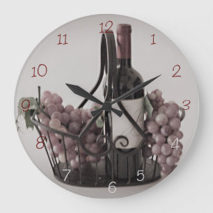 Wall ClockOpt. 2 Basket w/ Wine and Grapes Large C Clock