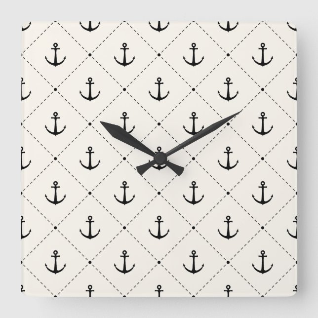Wall Clocks -Anchors Away, Nautical Design (Front)