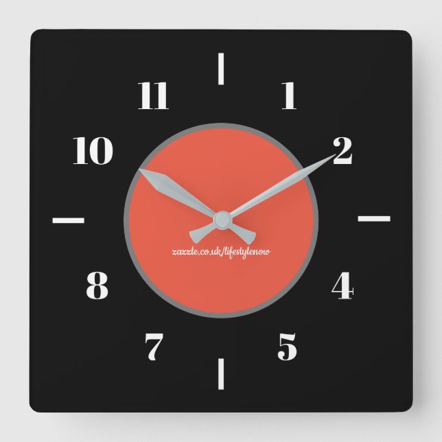 Wall Clocks -Black Background O/R Circle Modern (Front)