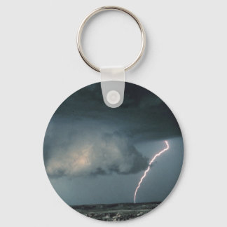 Wall cloud with lightning key ring