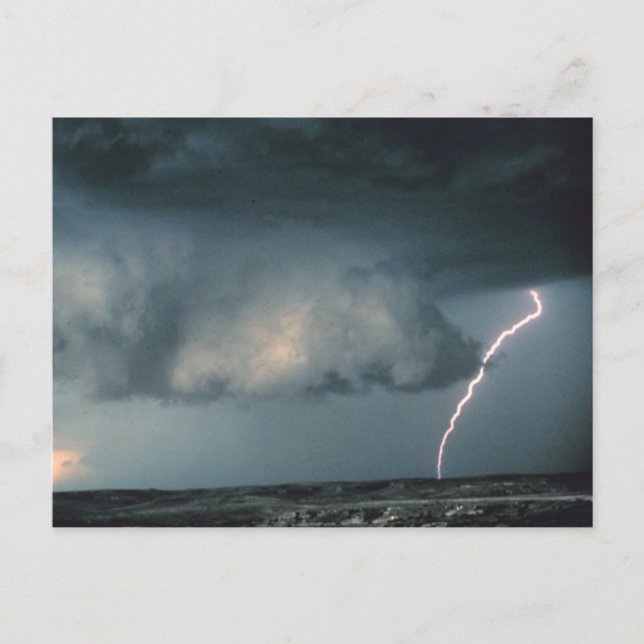 Wall cloud with lightning postcard (Front)