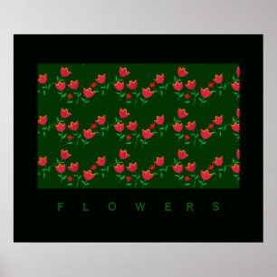 wall decorative flowers poster