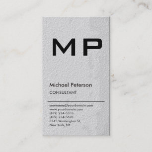 Wall Effect Pattern Grey Monogram Business Card