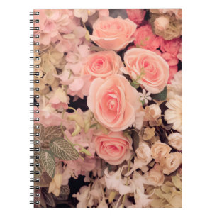 Wall flowers retro texture - Vintage Effect filter Notebook