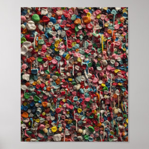 Wall full of chewed Bubble Gum Fun Photo Poster