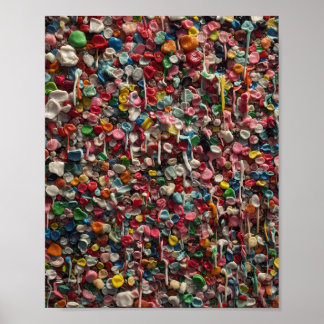 Wall full of chewed Bubble Gum Fun Photo Poster