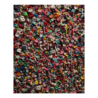 Wall full of chewed Bubble Gum Fun Photo Poster