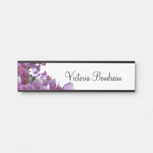Wall Hanging Name Plate Orchids in Purple Lavender
